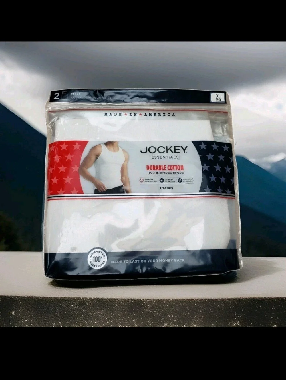JOCKEY ESSENTIALS®: MEN'S MADE IN AMERICA®: 100% COTTON TANK TOP: 2 PK: SIZE: XL